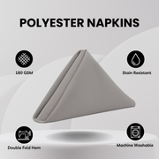 20 inch Polyester Cloth Napkins Gray (Pack of 10)