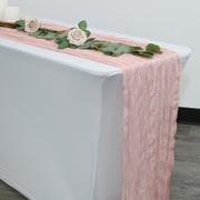 35 in X 10 ft Gauze Cheesecloth Table Runner Blush