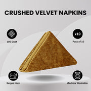 10 Pack 20 Inch Crushed Velvet Cloth Napkins Gold