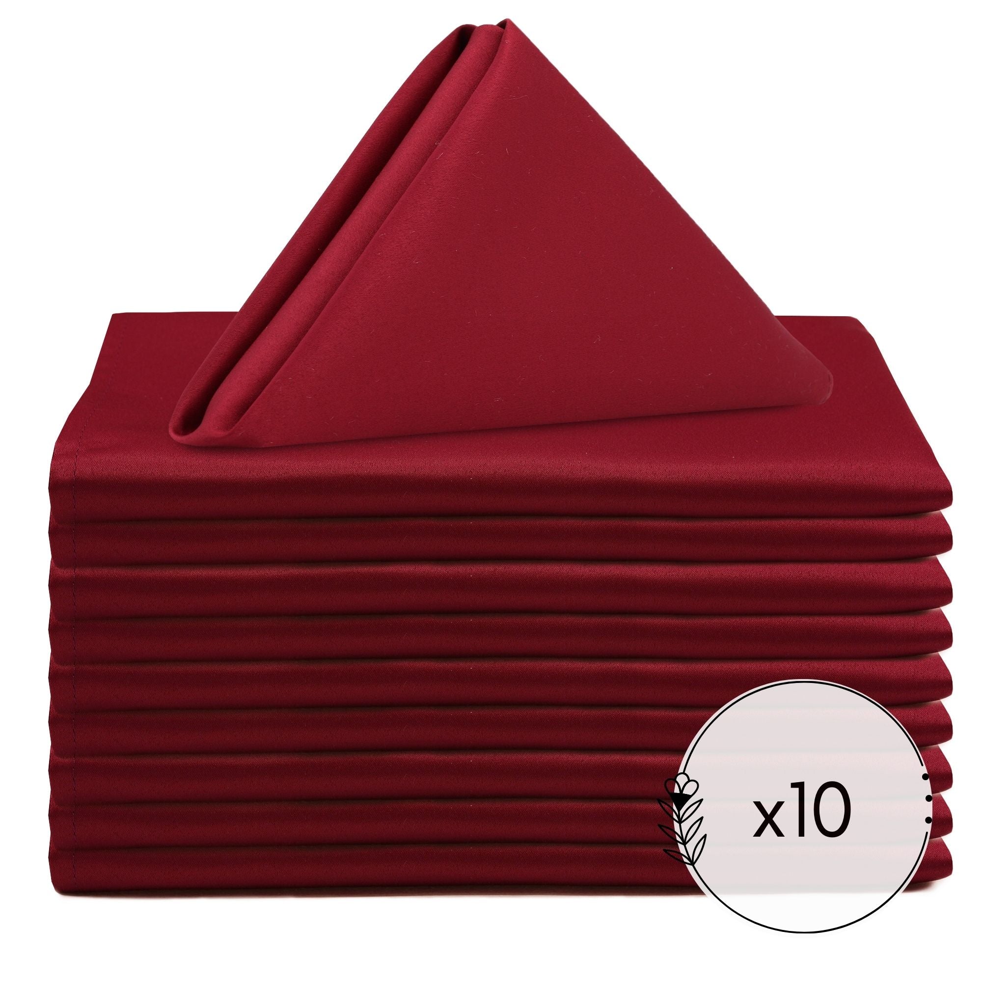 Your Chair Covers - 10 Pack 20 inch L'Amour Satin Napkins White