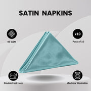 20 inch Satin Cloth Napkins Turquoise (Pack of 10)