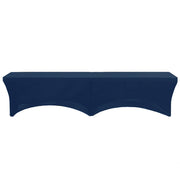 Stretch Spandex 6 ft. Lifetime Folding Bench Cover Navy Blue side