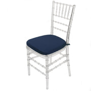 Stretch Spandex Chiavari Pad Cover with Ties Navy Blue