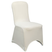 Square Top Spandex Banquet Chair Cover Ivory