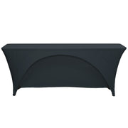 8 Ft  x 18 Inches Open Back Classroom Spandex Table Cover Black