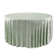 120 Inch Round Crushed Velvet Tablecloth Sage