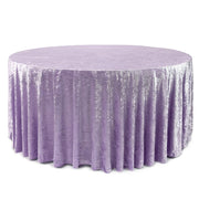 132 Inch Round Crushed Velvet Tablecloth Lavender