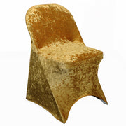 Velvet Spandex Folding Chair Cover Gold