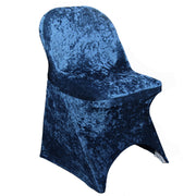 Velvet Spandex Folding Chair Cover Navy Blue