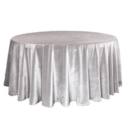 132 Inch Round Royal Velvet Tablecloth Gray