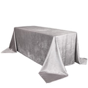 90 x 132 Inch Rectangular Royal Velvet Tablecloth Gray