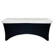 Stretch Spandex 6 ft Rectangular Table Topper/Cap White