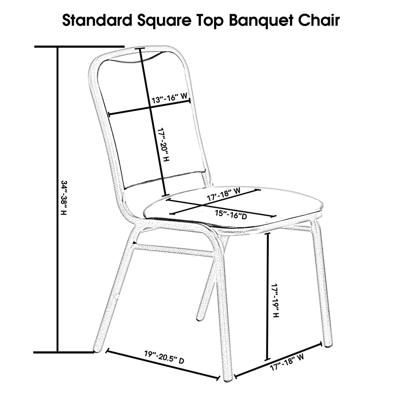 Square Top Spandex Banquet Chair Cover White – Bridal Tablecloth
