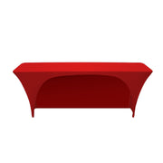 Spandex 6 Ft x 18 Inches Open Back Rectangular Table Cover Red